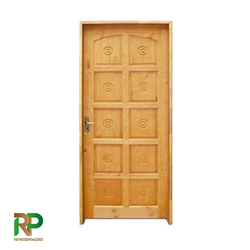 Porta Madeira Maciça Modelo Piramidal